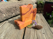 Soap box for Walk for Peace soap bar - yellow box with dried pressed flower labels on the back