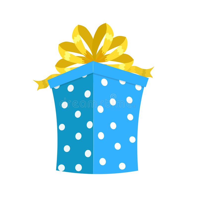 clip art of blue polka dot gift box gold bow