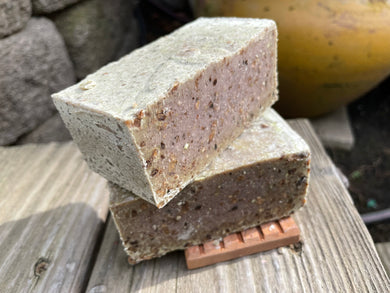 two natural soap brick bars brown 